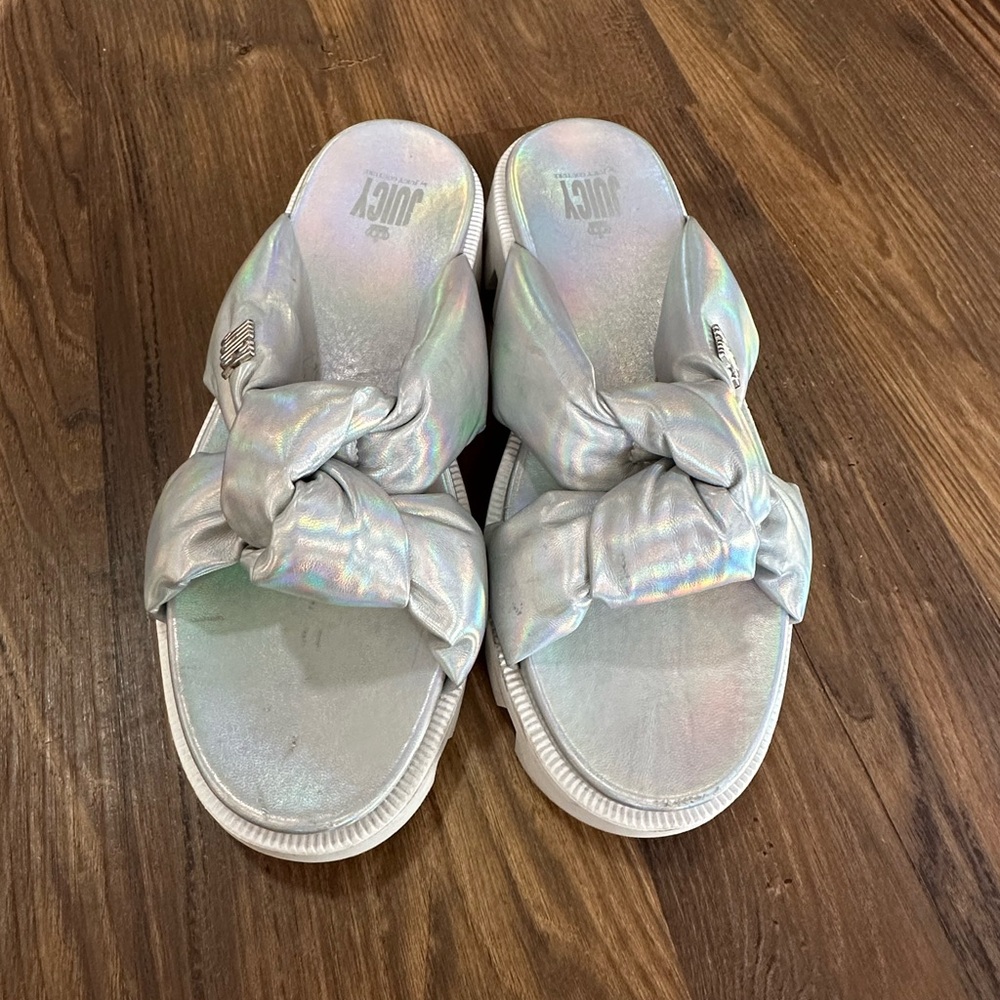 Juicy Couture J-Unicorn Holographic Platform Slides Women’s Size 10 - Picture 3 of 6